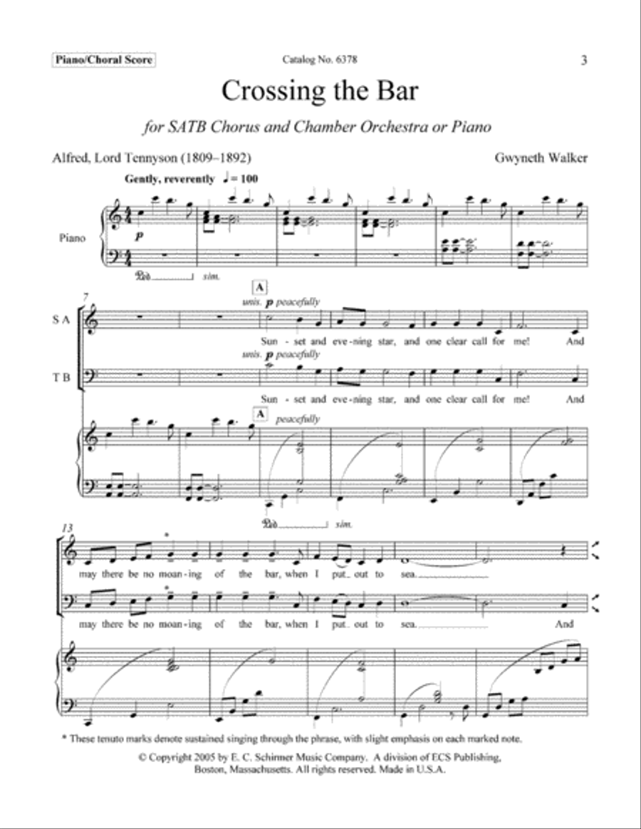 Crossing the Bar Crossing the Bar 4-Part scores gallery preview page 3