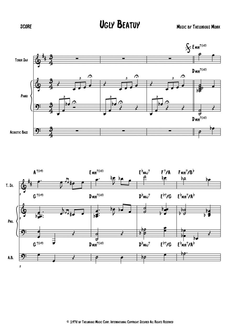 Ugly Beauty Ugly Beauty Jazz Ensemble scores gallery preview page 1