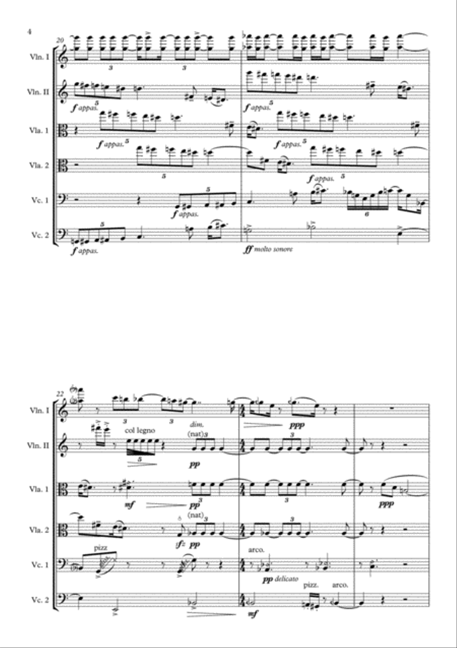 Hexad for String Sextet String Orchestra scores gallery preview page 4