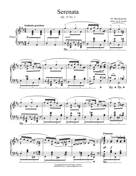 Serenata Op. 15 No. 1 for piano solo image number null
