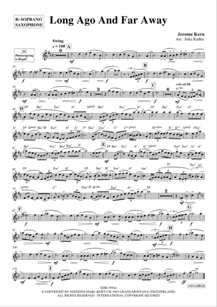 Long Ago And Far Away Soprano Saxophone scores gallery preview page 2