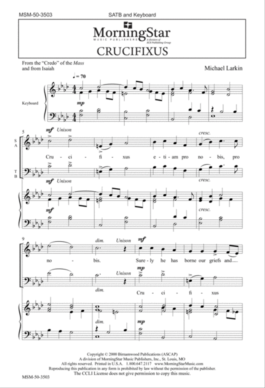 Crucifixus 4-Part scores gallery preview page 2