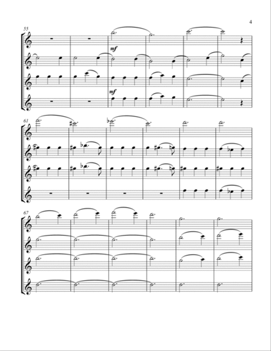 The Most Wonderful Time Of The Year Flute Quartet scores gallery preview page 5