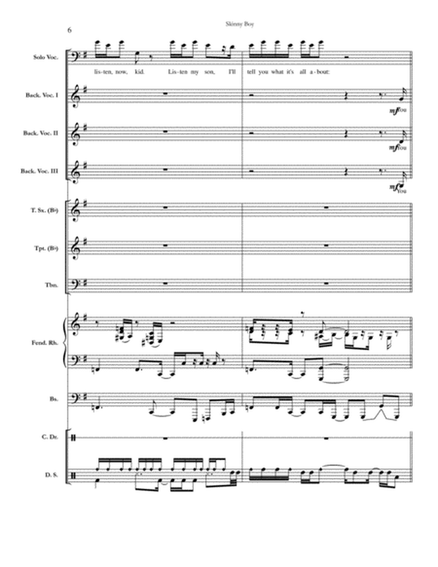 Skinny Boy [Chicago & The Pointer Sisters] (full score & set of parts) image number null