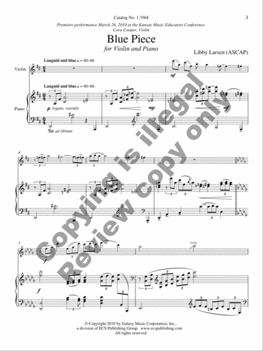Blue Piece Blue Piece Violin Solo scores gallery preview page 4