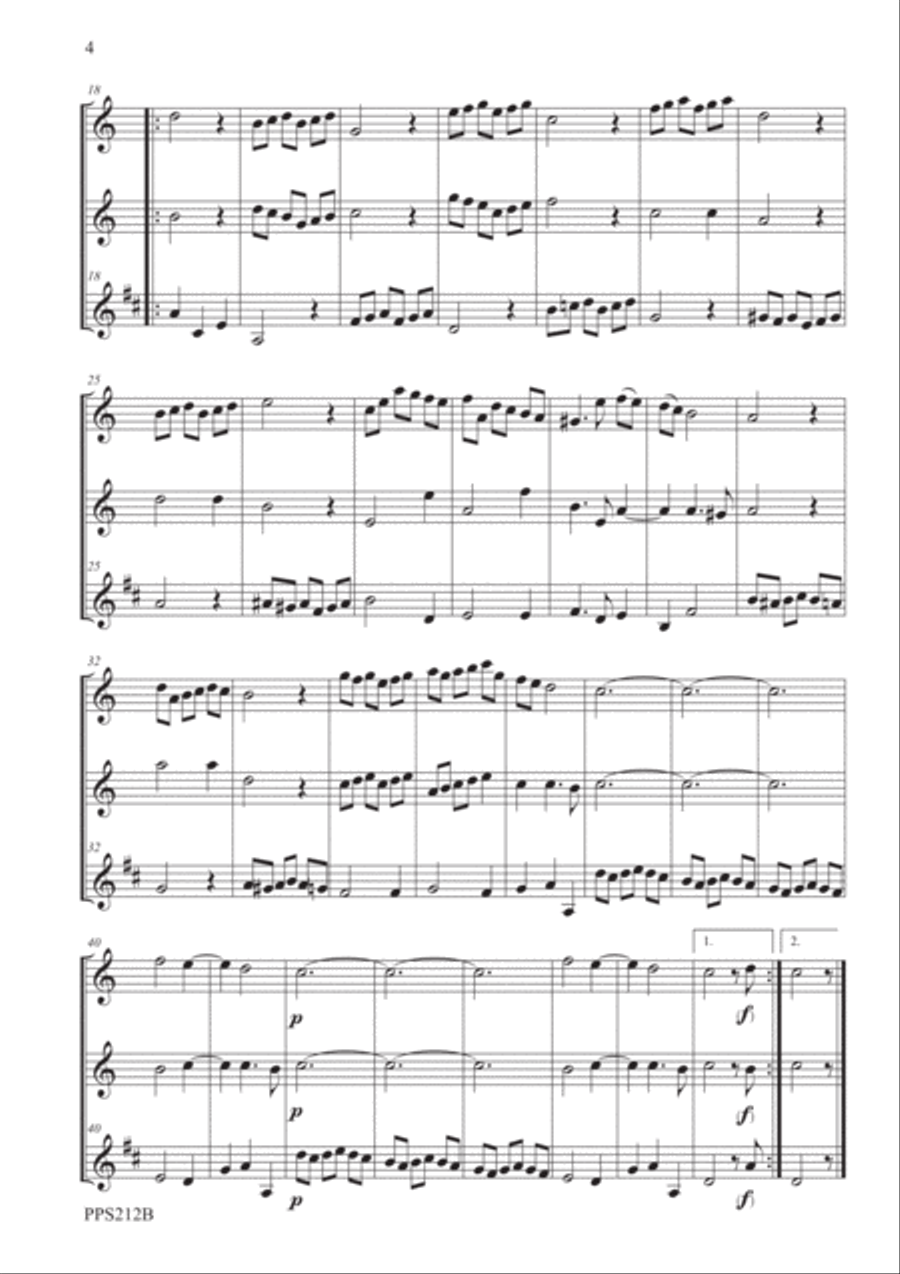 CORELLI SONATA DA CAMERA IN C MAJOR OPUS 4 N0. 1 FOR FLUTE, OBOE & CLARINET Woodwind Trio scores gallery preview page 4