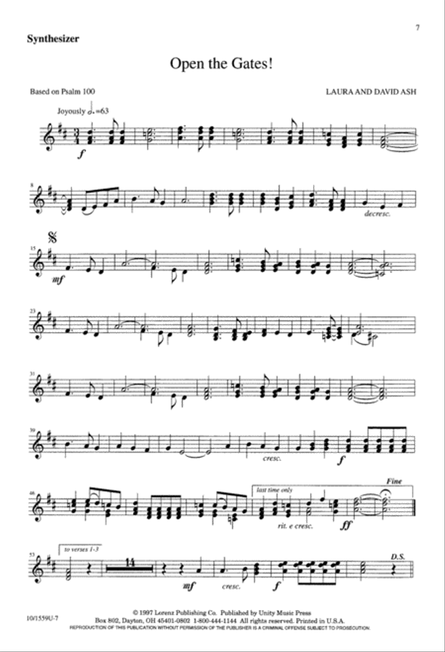 Open the Gates 4-Part scores gallery preview page 7