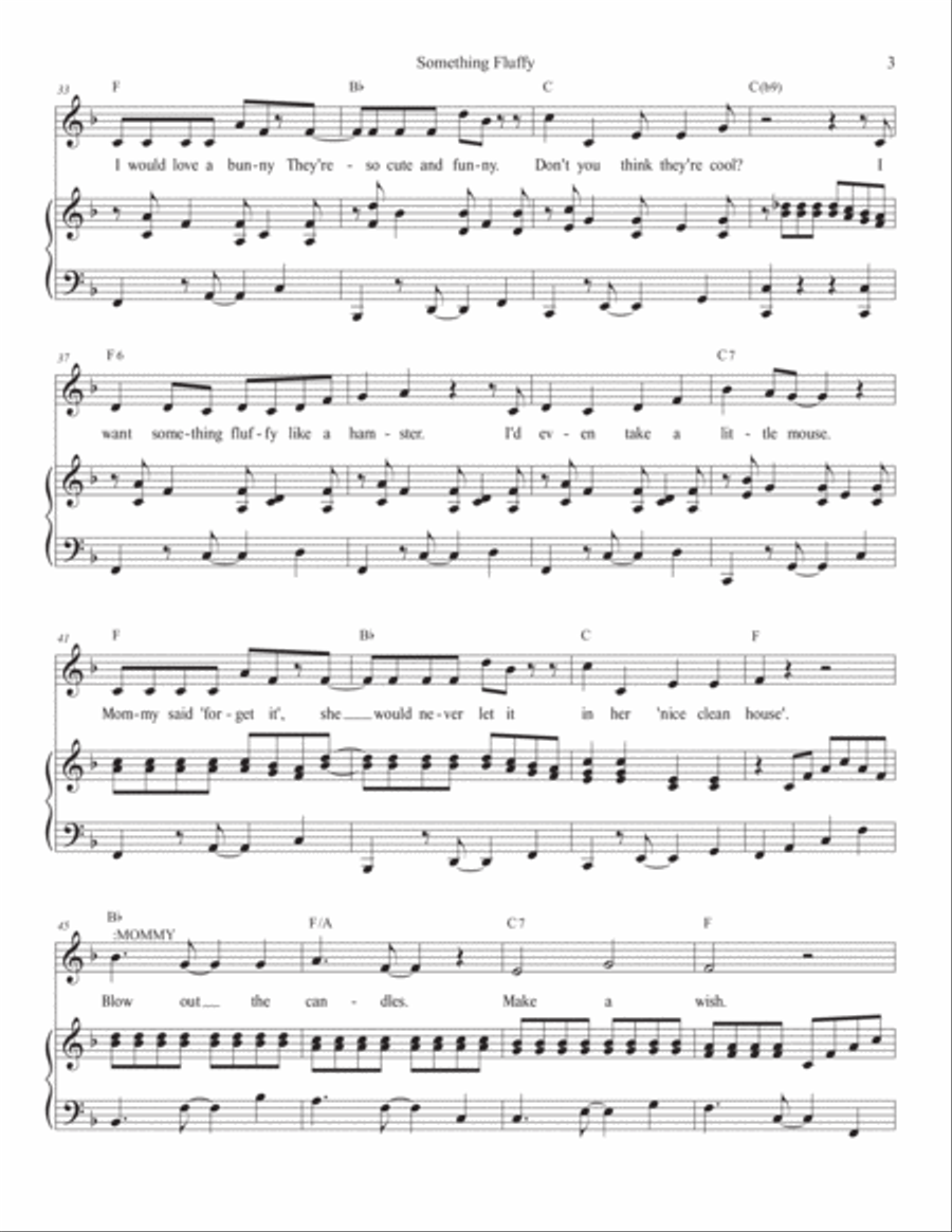 Something Fluffy Piano, Vocal, Guitar scores gallery preview page 3