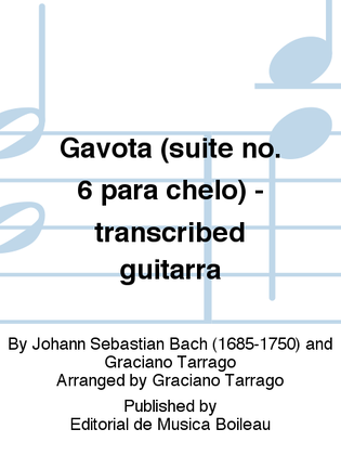 Gavota (suite no. 6 para chelo) - transcribed guitarra