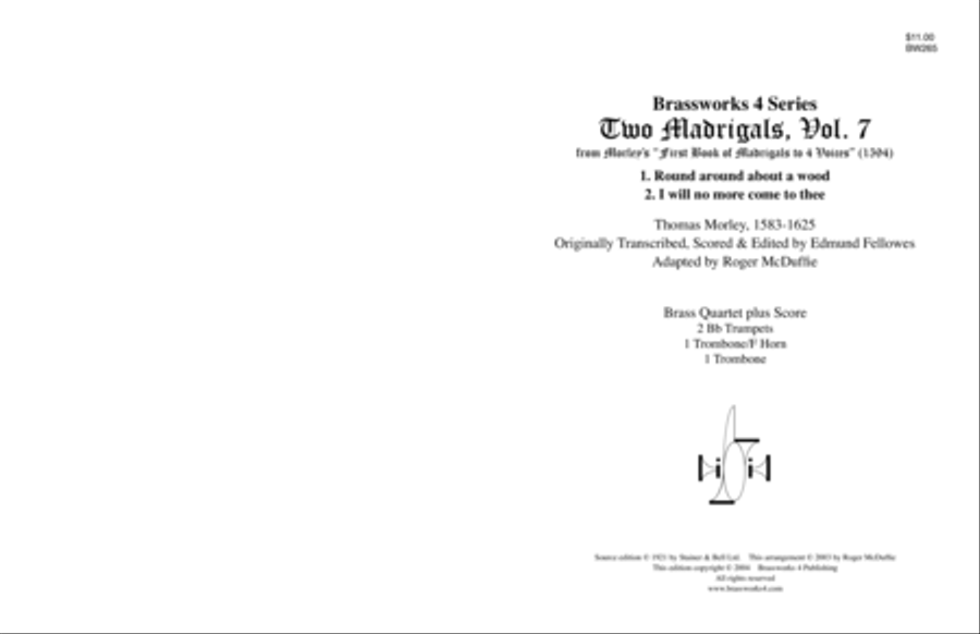 2 Madrigals, Vol. 7 Brass Quartet scores gallery preview page 1