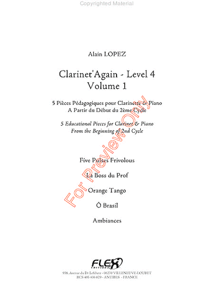 Clarinet'Again - Level 4 - Volume 1 image number null