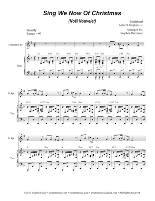 Sing We Now Of Christmas (Noël Nouvelet) (Bb-Trumpet solo and Piano)