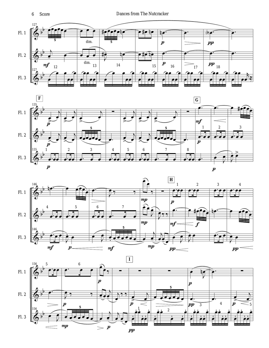Flute Trio: Four Dances from The Nutcracker Flute Solo scores gallery preview page 6