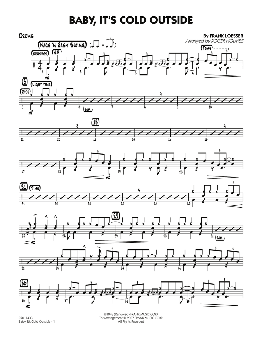 Baby, It's Cold Outside - Drums Jazz Ensemble scores gallery preview page 1