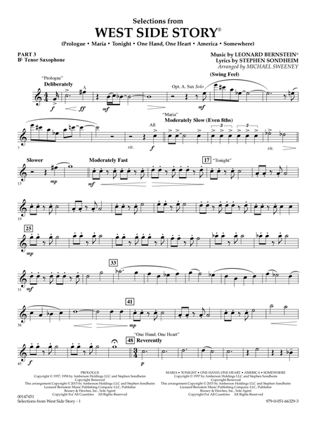 West Side Story (Selections for Flex-Band) (arr. Michael Sweeney) - Pt.3 - Bb Tenor Saxophone
