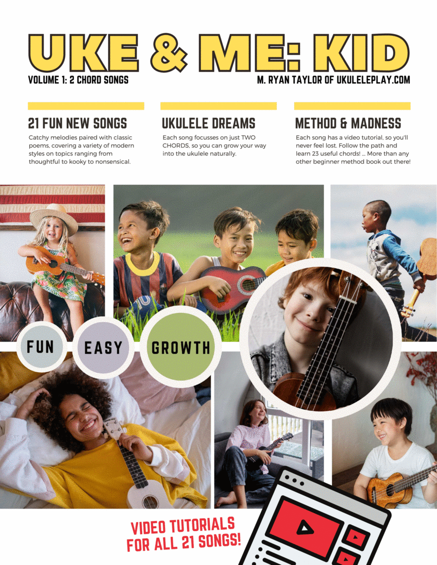 Uke & Me: Kid Vol. 1: Learn 23 Chords, two at a time with 21 Fun New Songs Unison Choir scores gallery preview page 1