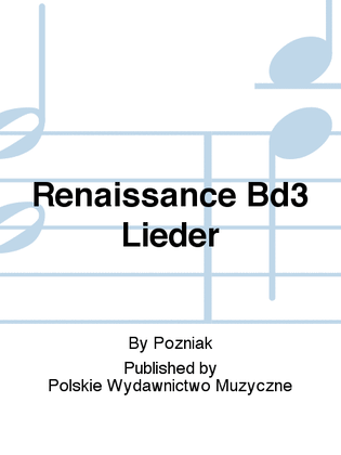 Book cover for Renaissance Bd3 Lieder
