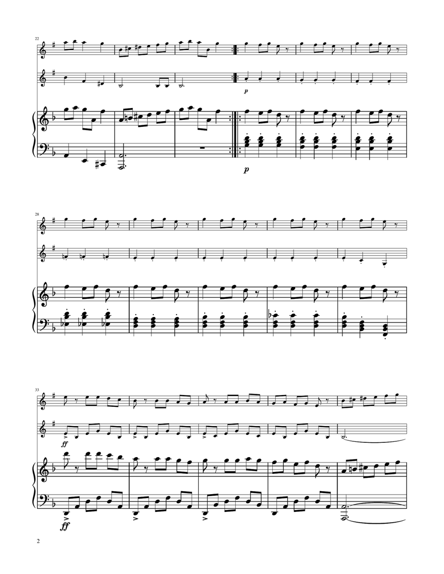 Carol of The Bells - Trumpet Duet Trumpet Duet scores gallery preview page 2