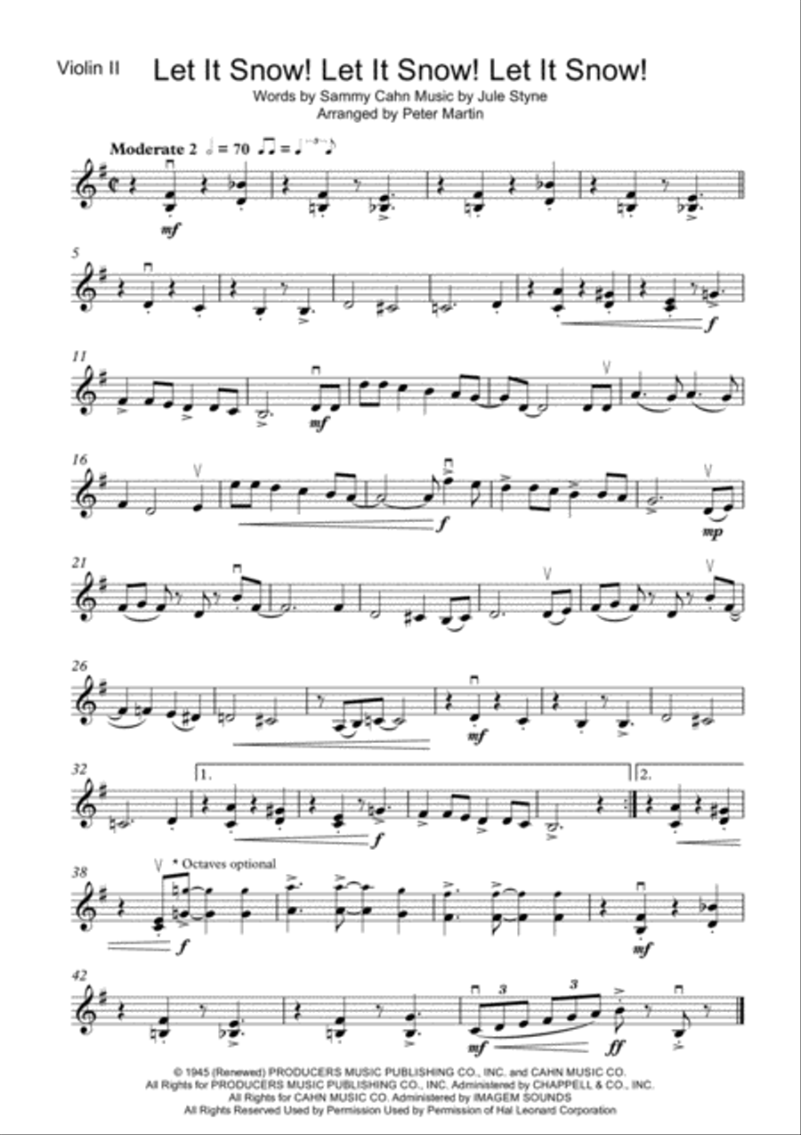 Let It Snow! Let It Snow! Let It Snow! String Quartet scores gallery preview page 4