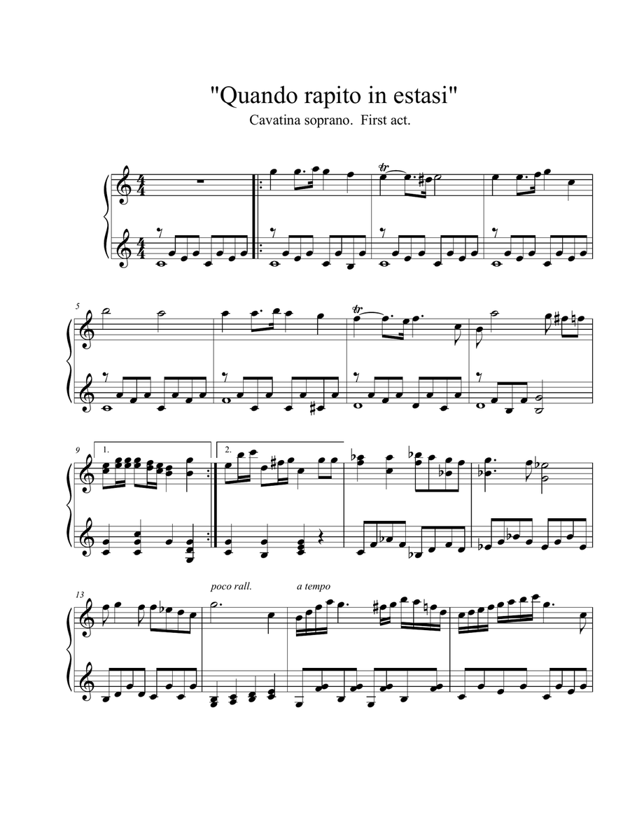 Solo piano arrangements from opera Lucia di Lammermoor Easy Piano scores gallery preview page 3