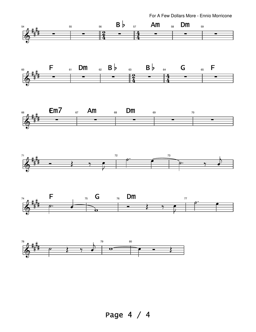 For A Few Dollars More Woodwind Duet scores gallery preview page 4