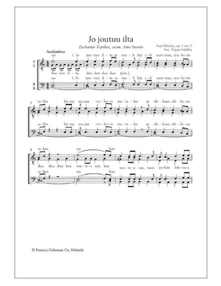 Viisi joululaulua op. 1 - Mieskuoro Men's Choir scores gallery preview page 3