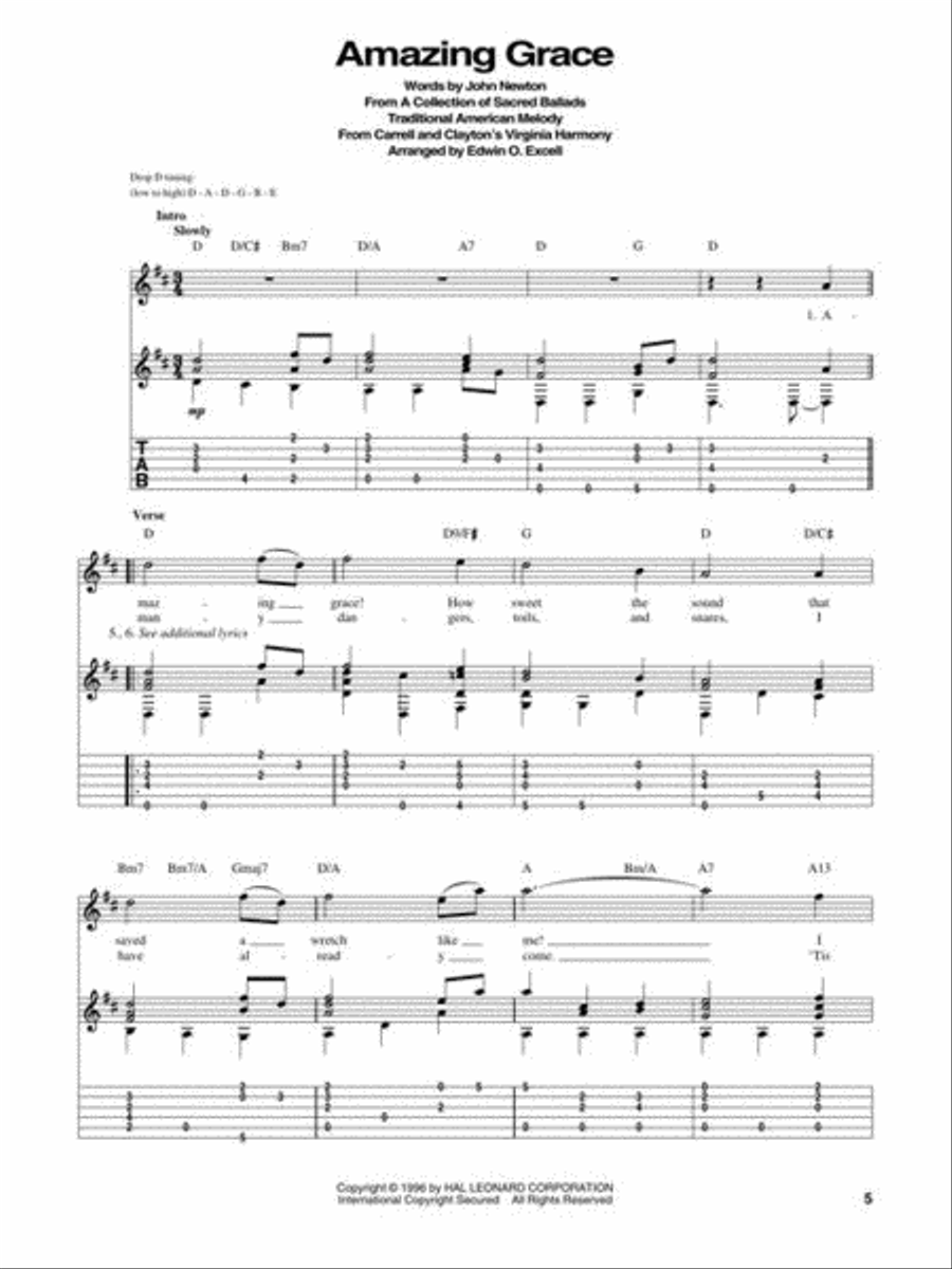 Favorite Hymns for Solo Guitar Electric Guitar scores gallery preview page 5