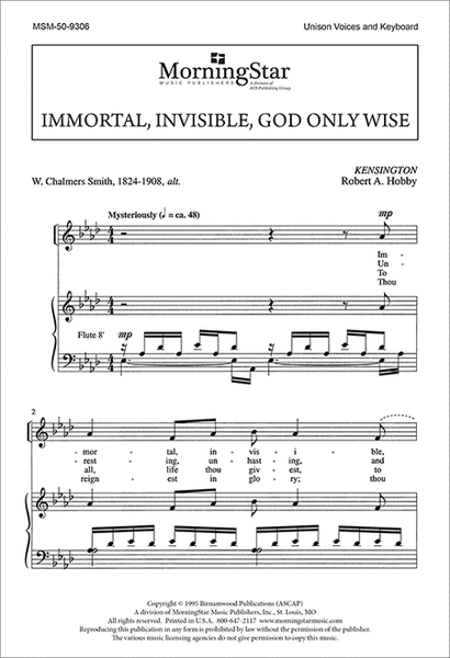 Immortal, Invisible, God Only Wise (Choral Score) image number null