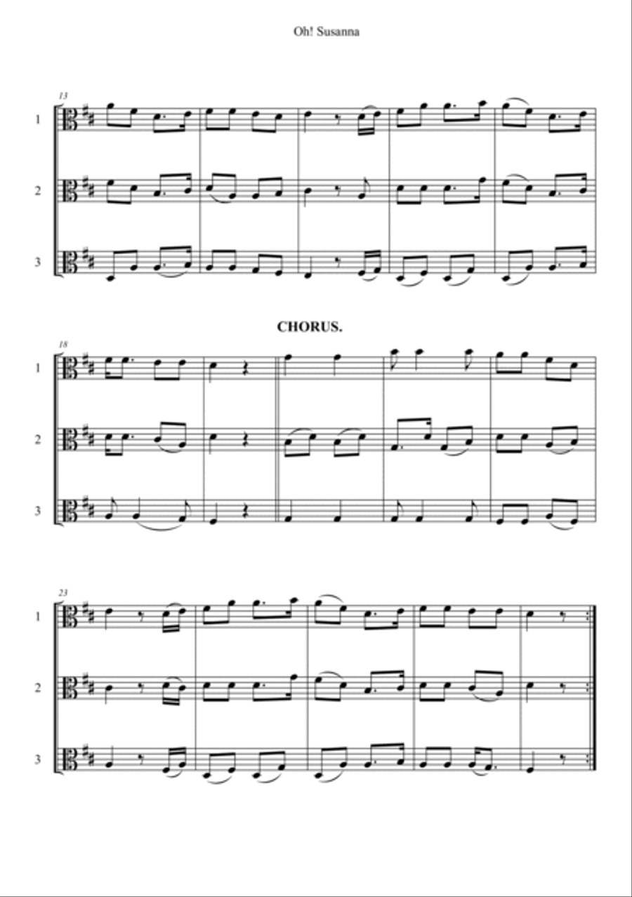 Oh! Susanna Viola Solo scores gallery preview page 2
