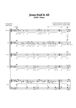 Jesus Paid It All - SATB Quartet or Choir (Piano Accompaniment)