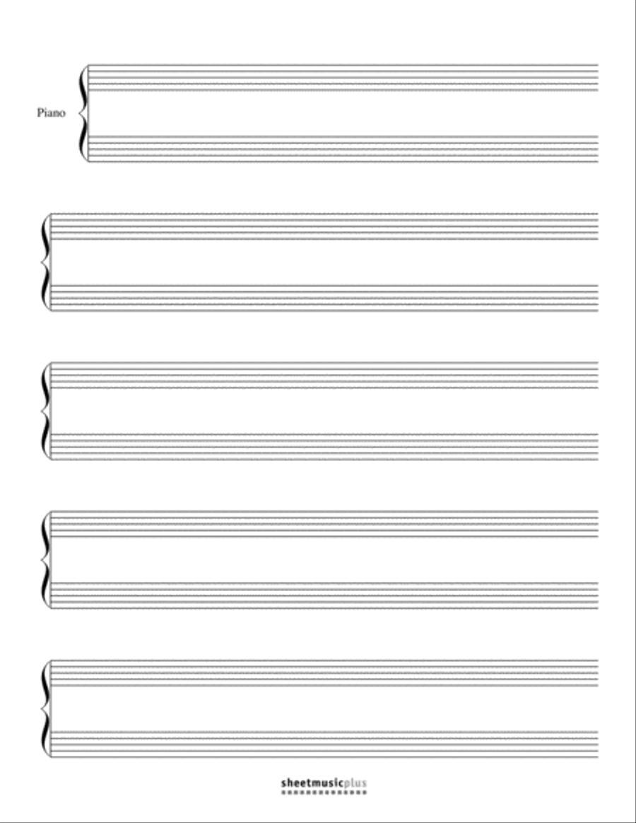 Grand Staff Manuscript Paper (Blank) Piano scores gallery preview page 1