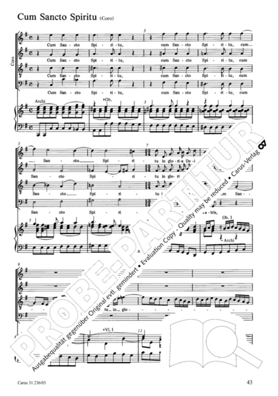 Mass in G Major 4-Part scores gallery preview page 44