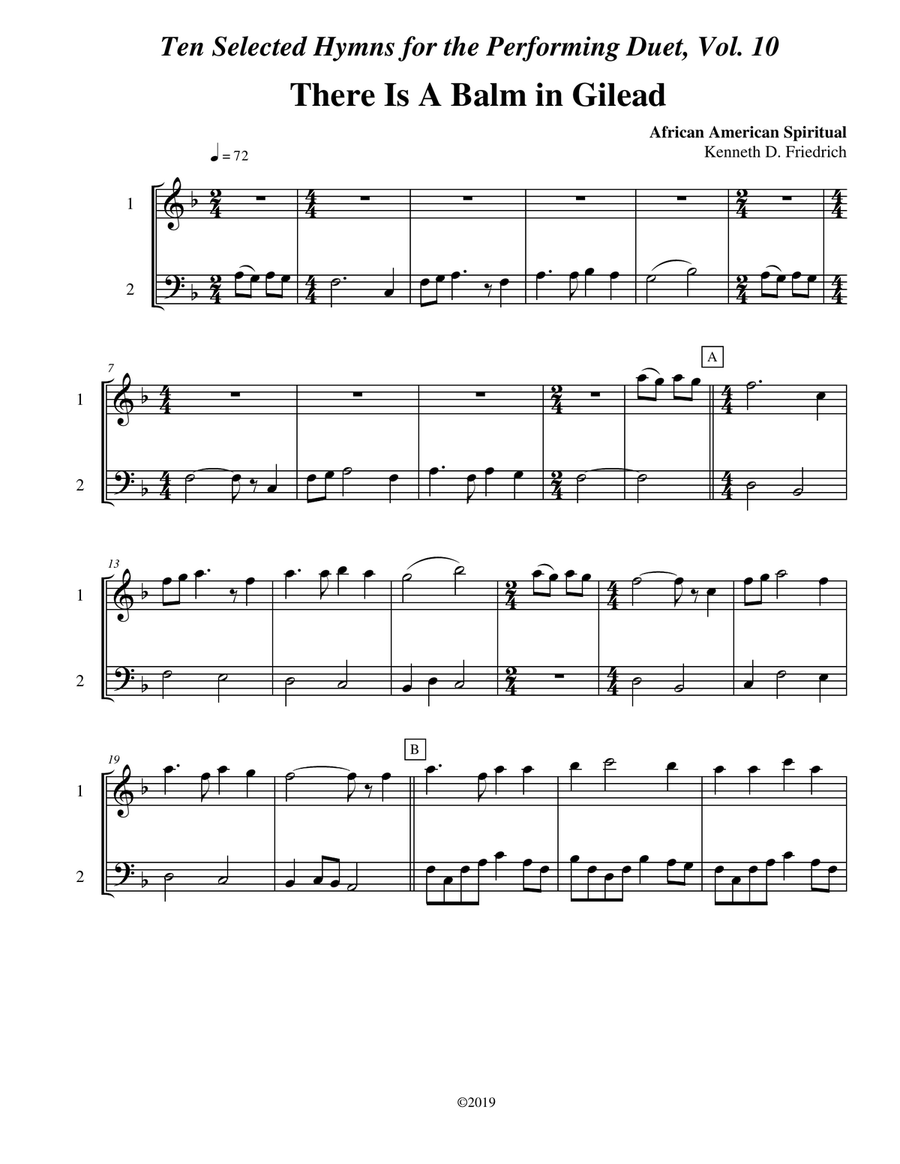 Ten Selected Hymns for the Performing Duet, Vol. 10 - flute and trombone or euphonium