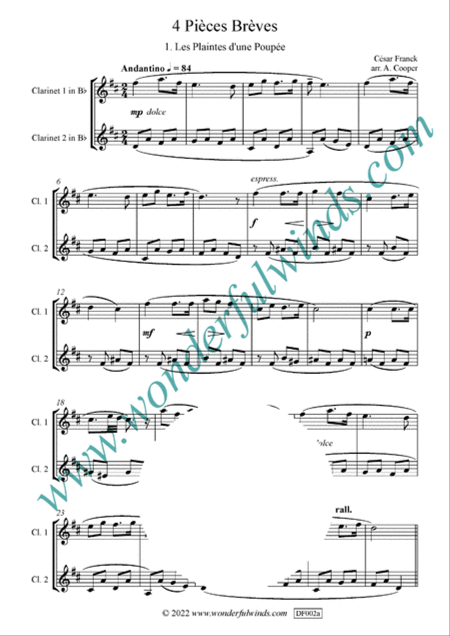 4 Pièces Brèves 4 Pièces Brèves Clarinet Duet scores gallery preview page 2
