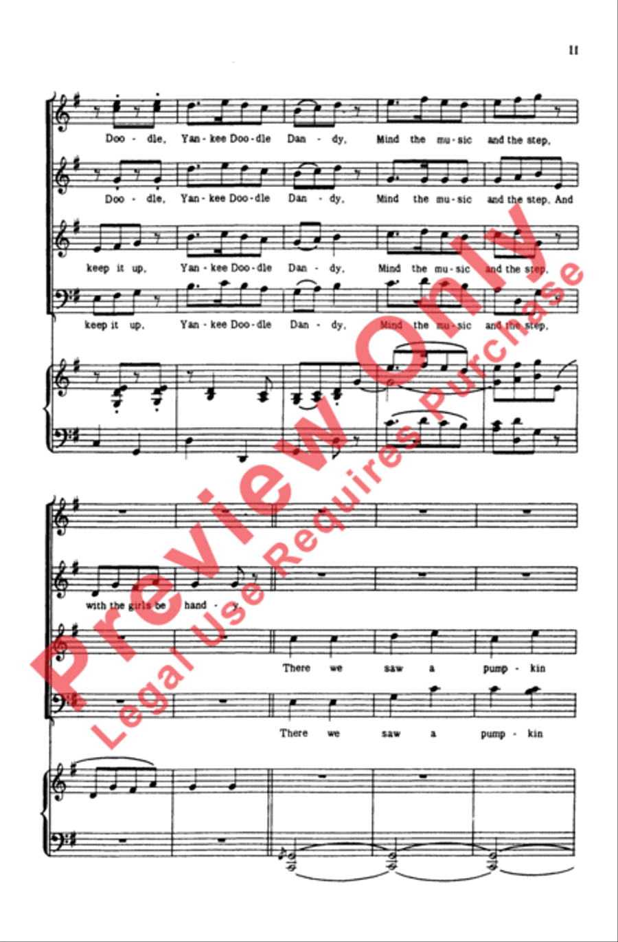 Yankee Doodle 4-Part scores gallery preview page 11