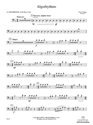 Algorhythms: (wp) 1st B-flat Trombone B.C.