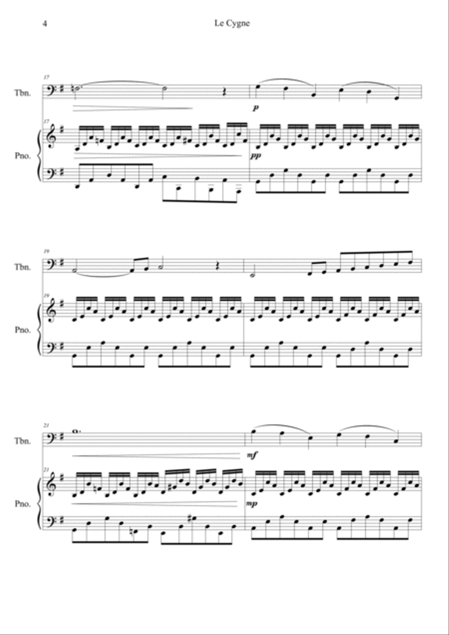 Le Cygne (Le Carnaval des Animaux) Easy Piano scores gallery preview page 4