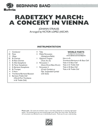Book cover for Radetzky March: A Concert in Vienna: Score