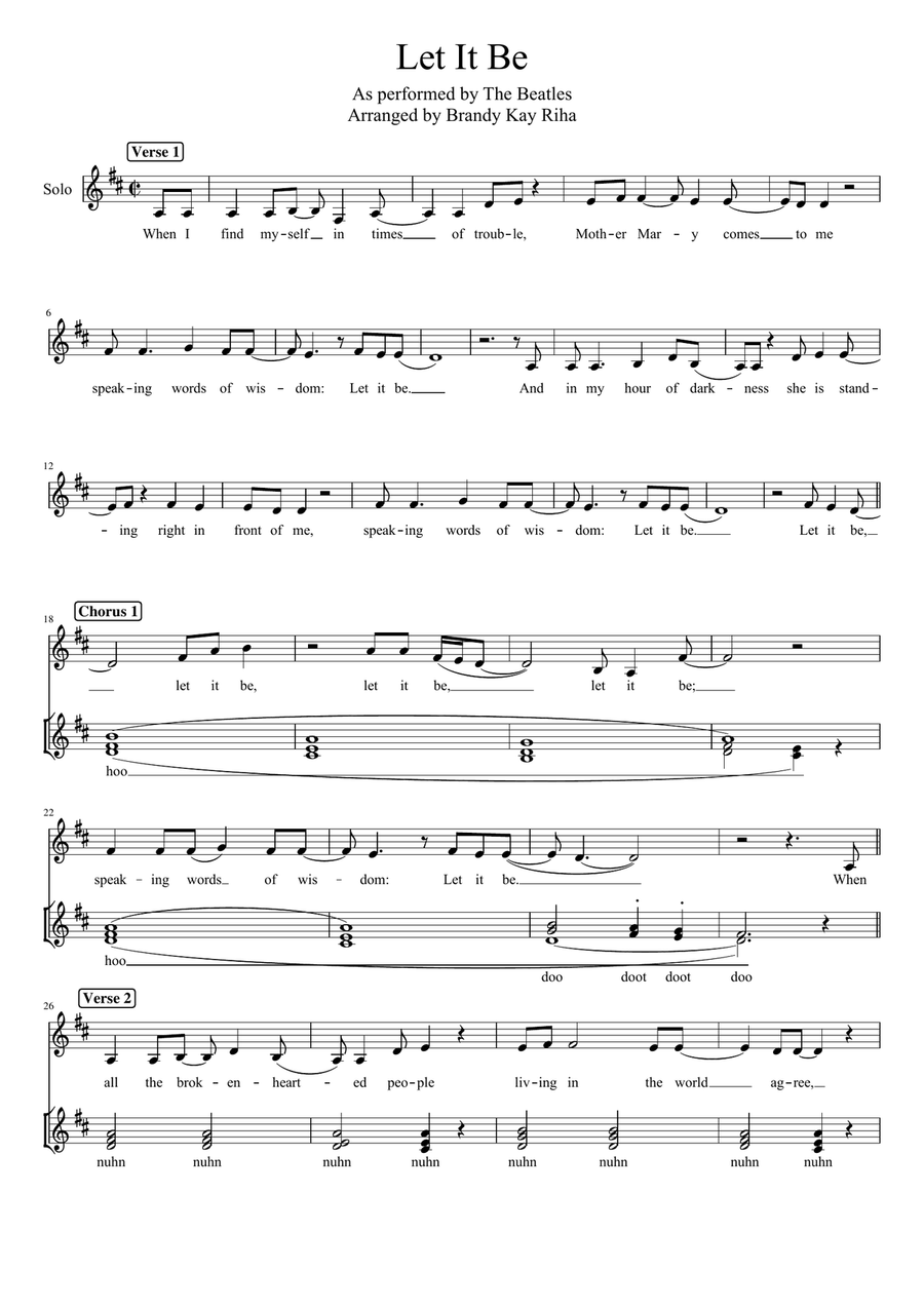Let It Be SSA scores gallery preview page 1