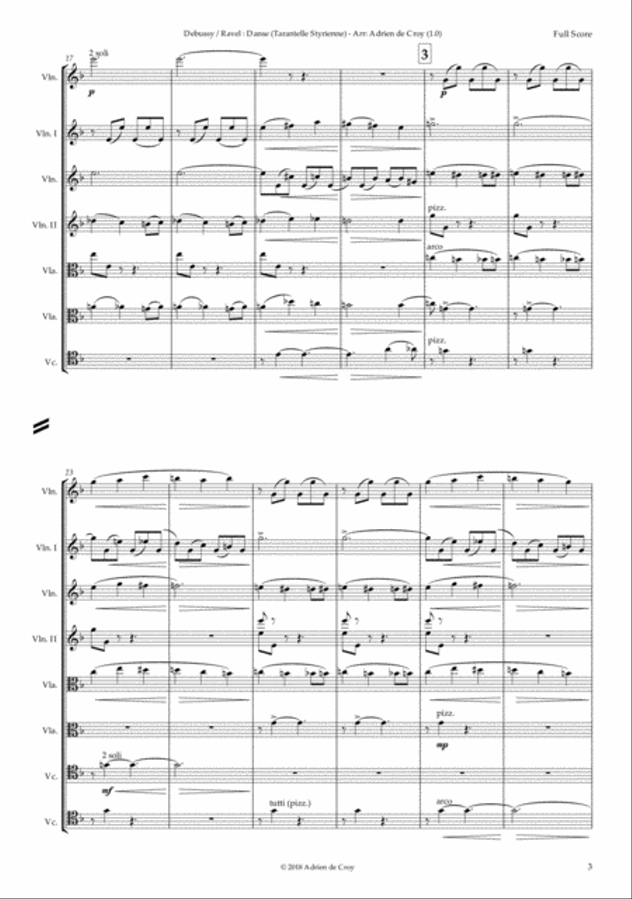 Danse (Tarantelle Styrienne) String Orchestra scores gallery preview page 3