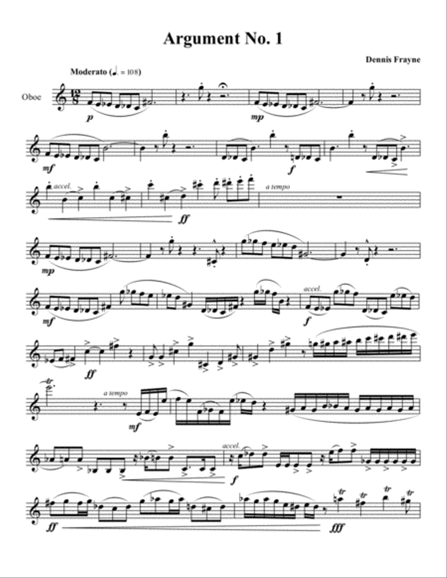 Argument No. 1 Oboe Solo scores gallery preview page 1