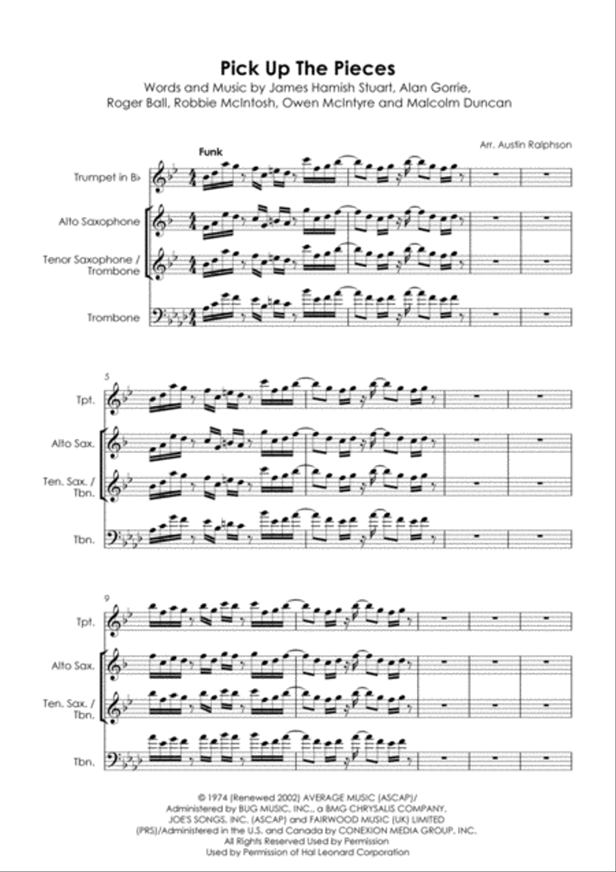 Pick Up The Pieces Tenor Saxophone scores gallery preview page 3
