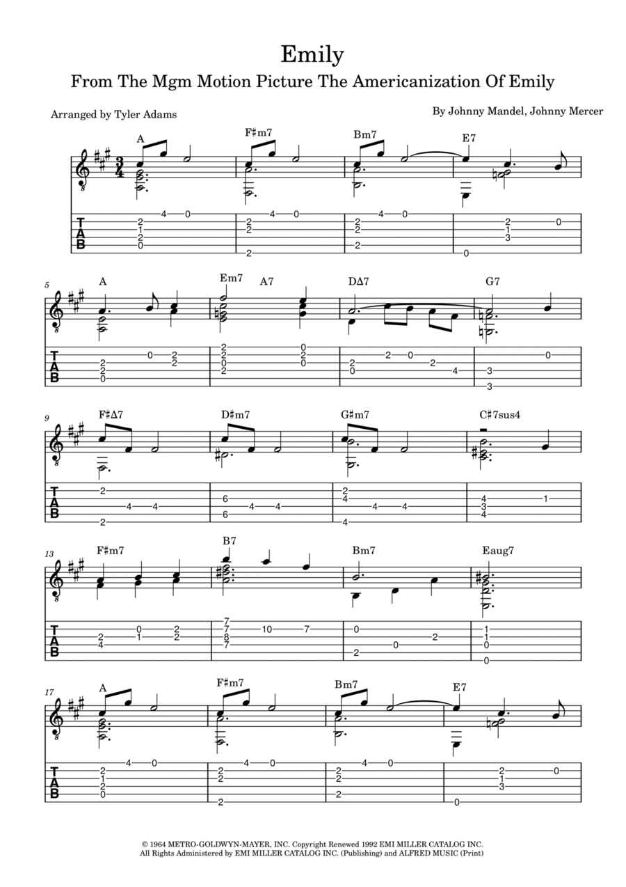 Emily Emily Electric Guitar scores gallery preview page 1