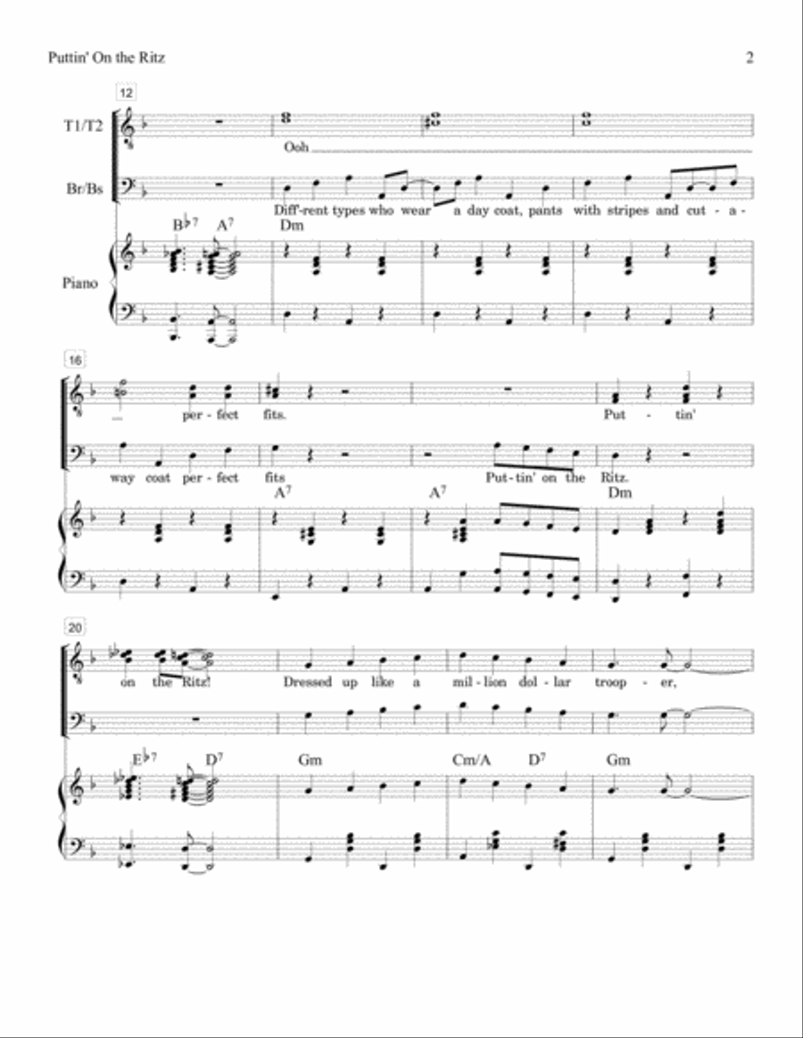 Puttin' On The Ritz Puttin' On The Ritz TTBB scores gallery preview page 2