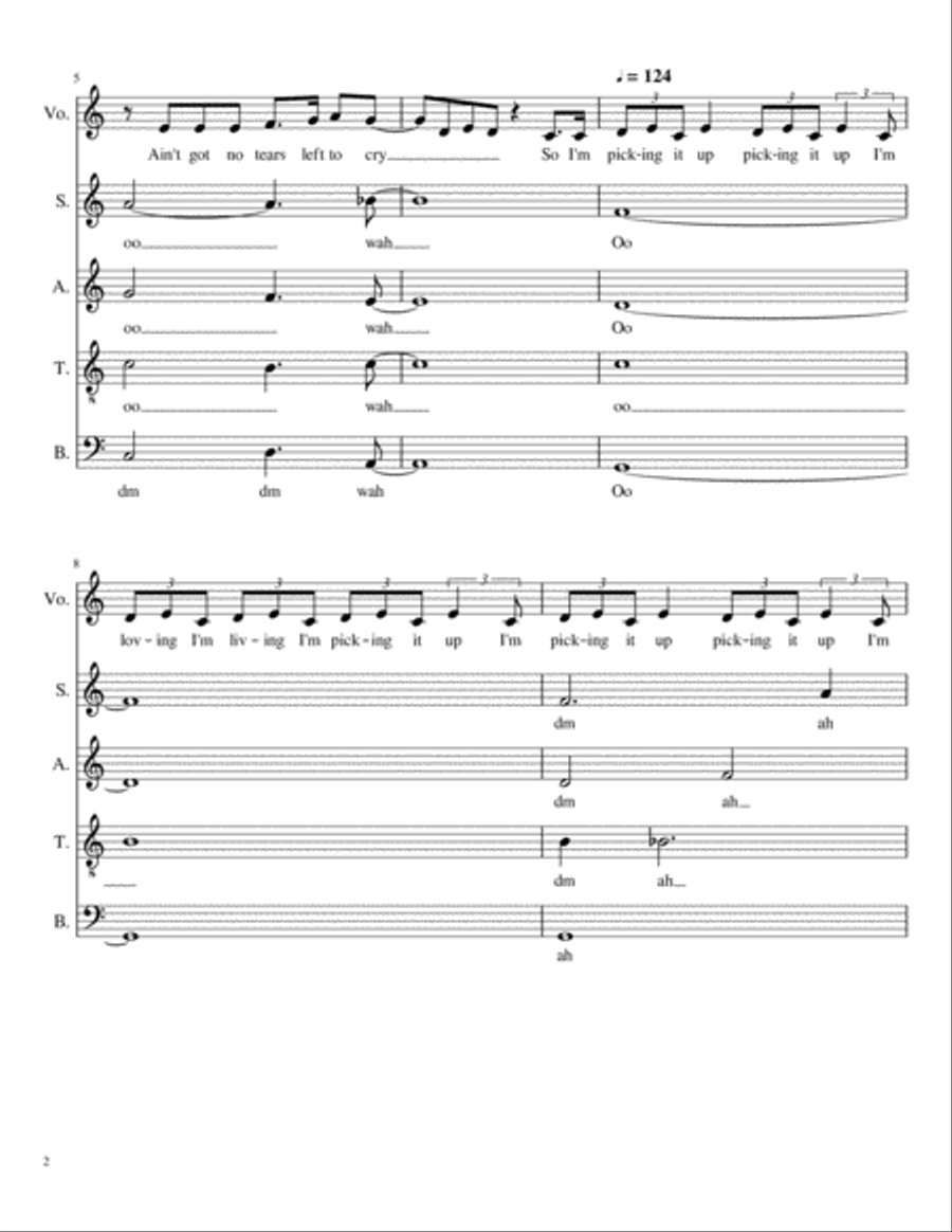 No Tears Left To Cry 4-Part scores gallery preview page 2