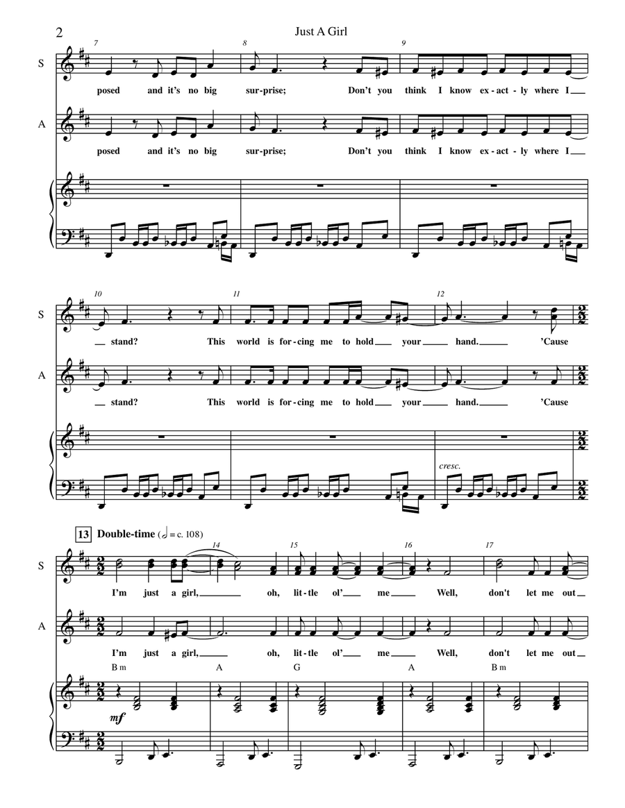 Just A Girl SSA scores gallery preview page 2