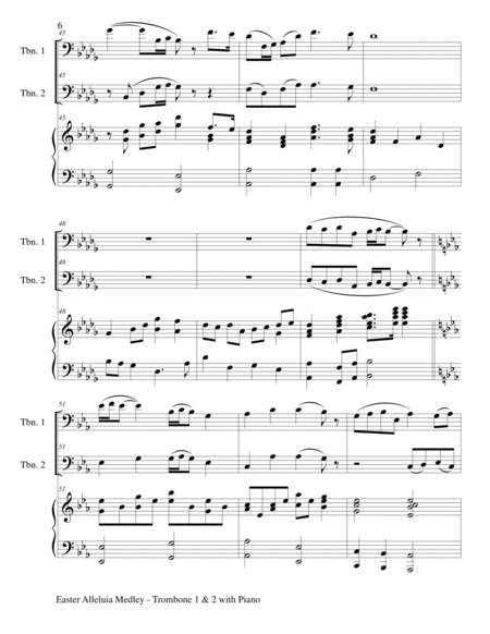 EASTER ALLELUIA MEDLEY (Trio – Trombone 1 & 2 with Piano) Score and Parts image number null