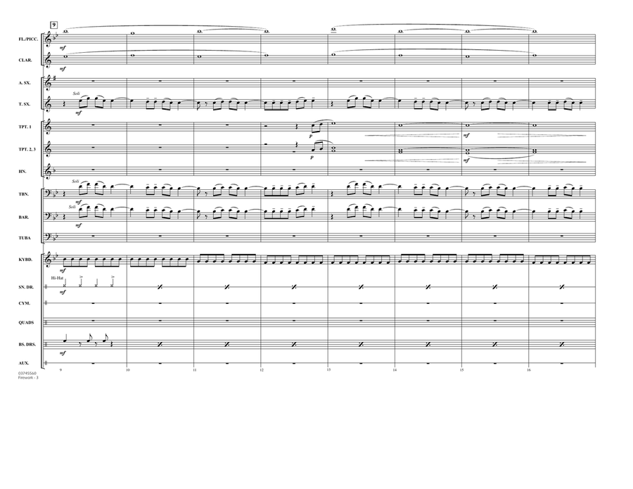 Firework - Full Score Marching Band scores gallery preview page 3