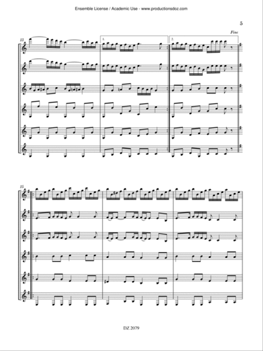 Scherzo per Sestetto Guitar Ensemble scores gallery preview page 5