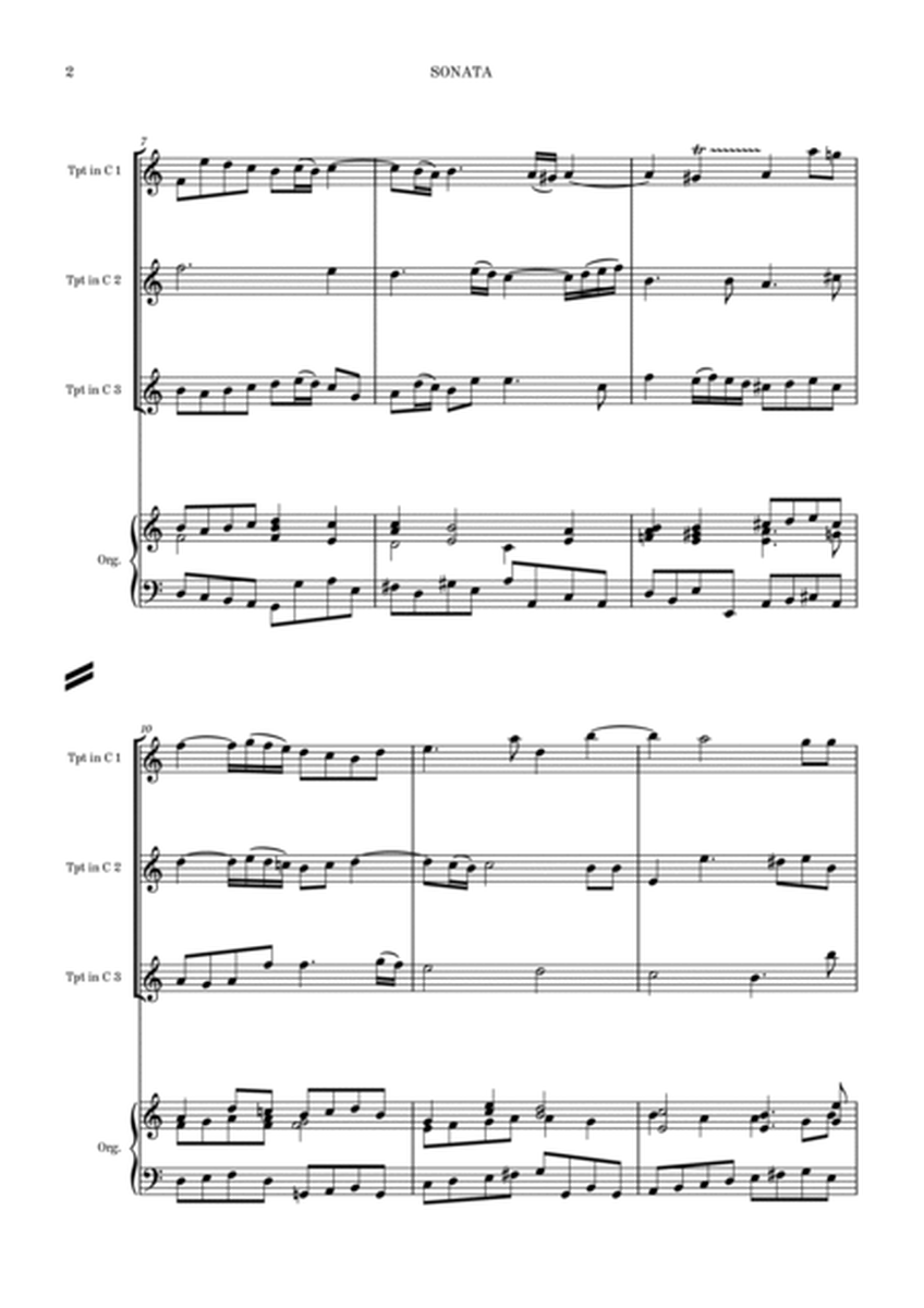 A. Scarlatti: Sonata (3 trumpets and organ) - Score Only image number null
